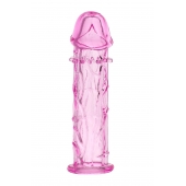 Розовая насадка фаллической формы - 12,5 см. - A-toys - в Новосибирске купить с доставкой
