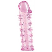 Розовая насадка на пенис с шипами - 12,5 см. - A-toys - в Новосибирске купить с доставкой