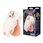 Белая клетка для пениса Silicone Small 2 in Cock Cage With Ball Divider - BlueLine - купить с доставкой в Новосибирске