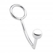 Кольцо на пенис с анальным стимулятором Stainless Steel Anal Hook   Cock Ring - BlueLine - в Новосибирске купить с доставкой