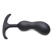 Черный массажер простаты с утяжелителями Premium Silicone Weighted Prostate Plug Medium - 16,3 см. - XR Brands - в Новосибирске купить с доставкой