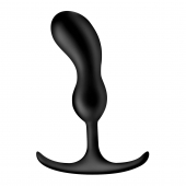 Черный массажер простаты с утяжелителями Premium Silicone Weighted Prostate Plug Medium - 16,3 см. - XR Brands - в Новосибирске купить с доставкой