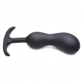 Черный массажер простаты с утяжелителями Premium Silicone Weighted Prostate Plug Large - 18,8 см. - XR Brands - в Новосибирске купить с доставкой