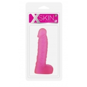 Розовый фаллоимитатор XSKIN 7 PVC DONG TRANSPARENT PINK - 18 см. - Dream Toys