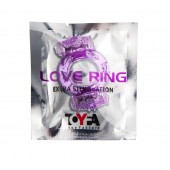 Фиолетовое виброкольцо с двумя вибропульками - Toyfa Basic - в Новосибирске купить с доставкой