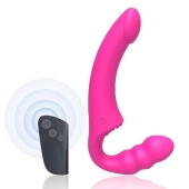 Розовый безремневой страпон Straples Strap-On Dildo - Erokay - купить с доставкой в Новосибирске