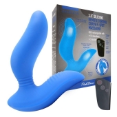 Синий вибромассажер простаты 3,5’’ Remote Control Curve P-spot Massager - 12 см. - Erokay - в Новосибирске купить с доставкой