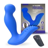 Синий вибромассажер простаты 3,5’’ Remote Control P-spot Massager - 12,5 см. - Erokay - в Новосибирске купить с доставкой