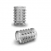 Прозрачная насадка на пенис с шишечками STAY HARD COCK SLEEVE 02 CLEAR - Blush Novelties - в Новосибирске купить с доставкой