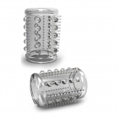 Прозрачная насадка с шипами и шишечками STAY HARD COCK SLEEVE 03 CLEAR - Blush Novelties - в Новосибирске купить с доставкой
