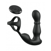 Черный вибростимулятор простаты с кольцом Ass-gasm Slide   Glide - Pipedream - в Новосибирске купить с доставкой