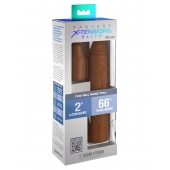Коричневая насадка на член 2  Silicone X-tension - 20,3 см. - Pipedream - в Новосибирске купить с доставкой