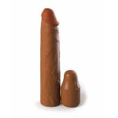 Коричневая насадка на член 2  Silicone X-tension - 20,3 см. - Pipedream - в Новосибирске купить с доставкой