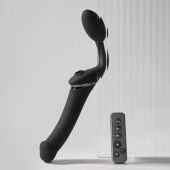Черный безремневой вибрострапон Strap-On-Me Multi Orgasm Size XL - Strap-on-me - купить с доставкой в Новосибирске