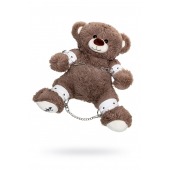 Бондажный набор: бурый мишка с белыми оковами и наручниками - Pecado - купить с доставкой в Новосибирске