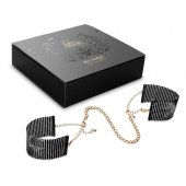 Чёрные дизайнерские наручники Desir Metallique Handcuffs Bijoux - Bijoux Indiscrets - купить с доставкой в Новосибирске