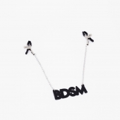 Зажимы на соски с кожаной подвеской BDSM - Crazy Handmade - купить с доставкой в Новосибирске