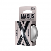 Черные утолщенные презервативы MAXUS Extra Strong с железным кейсом - 3 шт. - Maxus - купить с доставкой в Новосибирске