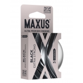 Черные утолщенные презервативы MAXUS Extra Strong с железным кейсом - 3 шт. - Maxus - купить с доставкой в Новосибирске