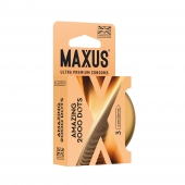 Точечные презервативы MAXUS 2000 Amazing Dots с железным кейсом - 3 шт. - Maxus - купить с доставкой в Новосибирске