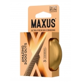 Точечные презервативы MAXUS 2000 Amazing Dots с железным кейсом - 3 шт. - Maxus - купить с доставкой в Новосибирске