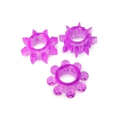 Набор из 3 лиловых эрекционных колец различной формы - Erowoman-Eroman - в Новосибирске купить с доставкой