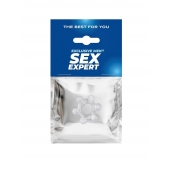 Прозрачное эластичное эрекционное кольцо с 6 шариками - Sex Expert - в Новосибирске купить с доставкой