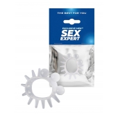 Эластичное эрекционное кольцо с шариками и лучами - Sex Expert - в Новосибирске купить с доставкой