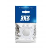 Прозрачное эрекционное кольцо со стимулирующими шариками - Sex Expert - в Новосибирске купить с доставкой