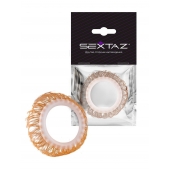 Эрекционное кольцо с бежевыми «ресничками» - Sextaz - в Новосибирске купить с доставкой
