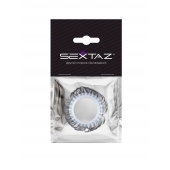 Эластичное эрекционное колечко с черными «ресничками» - Sextaz - в Новосибирске купить с доставкой