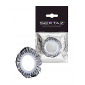 Эластичное эрекционное колечко с черными «ресничками» - Sextaz - в Новосибирске купить с доставкой