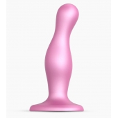 Розовая насадка Strap-On-Me Dildo Plug Curvy size M - Strap-on-me - купить с доставкой в Новосибирске