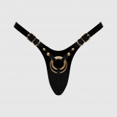 Черный пояс для фиксации насадок Strap-On-Me Leatherette Harness Fabulous - Strap-on-me - купить с доставкой в Новосибирске