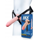 Мужской полый страпон на регулируемых ремешках - 22 см. - Sex Expert - купить с доставкой в Новосибирске