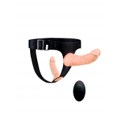 Женский страпон с 2 насадками, вибрацией и пультом ДУ - Erowoman-Eroman - купить с доставкой в Новосибирске