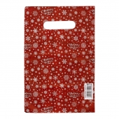 Красный подарочный новогодний пакет с вырубной ручкой (20х30 см) - Сима-Ленд - купить с доставкой в Новосибирске