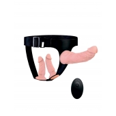 Женский страпон с 3 насадками и вибрацией - Erowoman-Eroman - купить с доставкой в Новосибирске