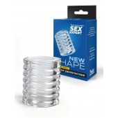 Прозрачная сквозная насадка на пенис с ребрышками - Sex Expert - в Новосибирске купить с доставкой