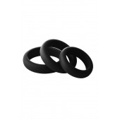 Набор из 3 черных эрекционных колец Smooth Silicone Cockring Pack - Dream Toys - в Новосибирске купить с доставкой