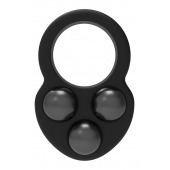 Черное эрекционное кольцо с утяжелителями - Dream Toys - в Новосибирске купить с доставкой