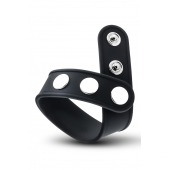 Черное эрекционное кольцо на кнопках - Blush Novelties - в Новосибирске купить с доставкой