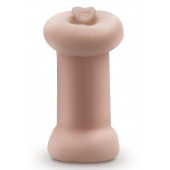 Телесный люминесцентный двусторонний мастурбатор Tasha - Blush Novelties - в Новосибирске купить с доставкой