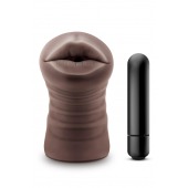 Коричневый мастурбатор-ротик Krystal Vibrating Masturbator - Blush Novelties - в Новосибирске купить с доставкой