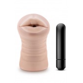Телесный мастурбатор-ротик Nicole Vibrating Masturbator - Blush Novelties - в Новосибирске купить с доставкой