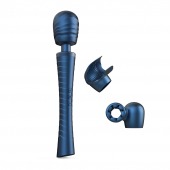 Синий вибромассажёр с насадками Man.wand Edgy - Manwan - в Новосибирске купить с доставкой