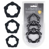 Набор из 3 эрекционных колец Beaded Silicone Cockring Set - Shots Media BV - в Новосибирске купить с доставкой