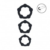 Набор из 3 эрекционных колец Beaded Silicone Cockring Set - Shots Media BV - в Новосибирске купить с доставкой