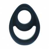 Черное эрекционное кольцо Double Ergo Silicone Cockring - Shots Media BV - в Новосибирске купить с доставкой