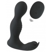 Черная анальная пробка с вибрацией, вращением и пультом ДУ RC Butt Plug with 2 Functions - Orion - в Новосибирске купить с доставкой
